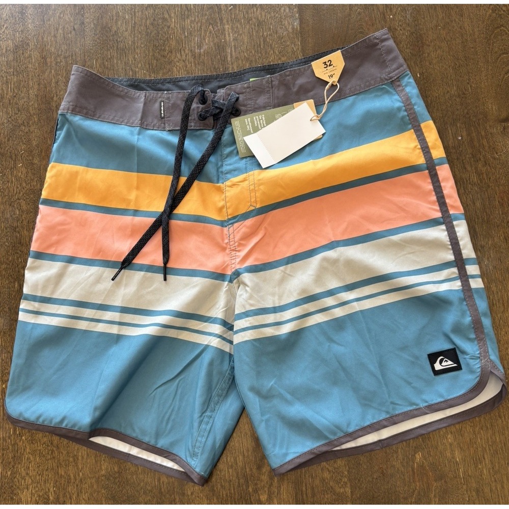 Quicksilver Mens Surfsilk Panel Highline 20" Board shorts Blue Size 32